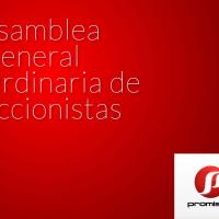 CONVOCATORIA A REUNIÓN ORDINARIA DE ASAMBLEA GENERAL DE ACCIONISTAS 